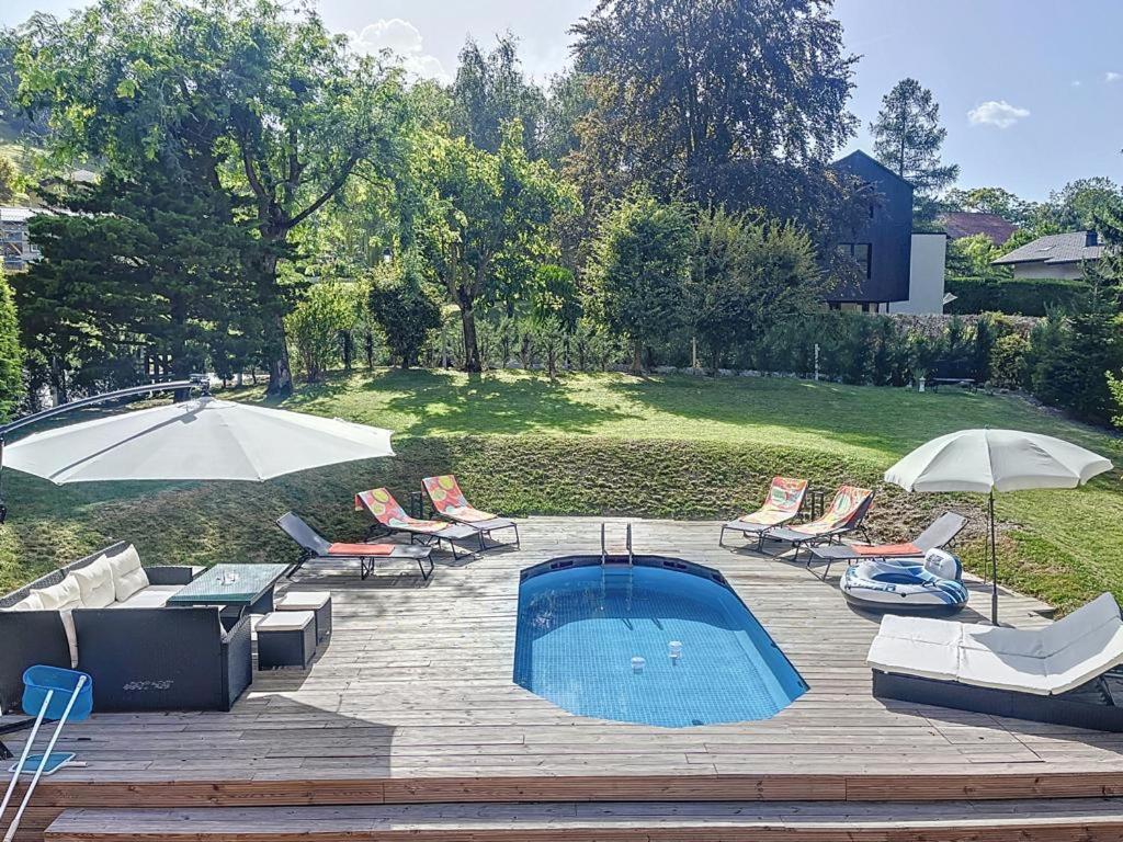 Appartement Moderne Avec Terrasse Et Piscine A Chatel Sur Bex Kültér fotó
