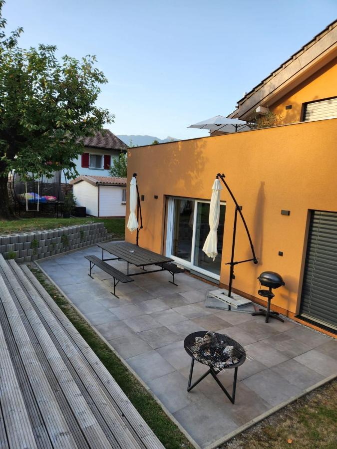 Appartement Moderne Avec Terrasse Et Piscine A Chatel Sur Bex Kültér fotó