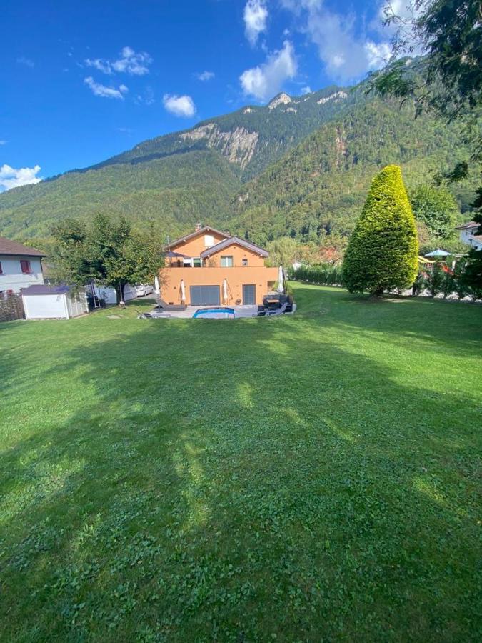 Appartement Moderne Avec Terrasse Et Piscine A Chatel Sur Bex Kültér fotó